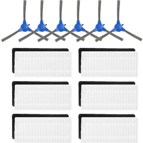 12Pcs/Set Side Brush Hepa Filter Cleaner Parts For Eufy 11S RoboVac 30 Eufy 30C 15C Vacuum Cleaner Accessories Replacement