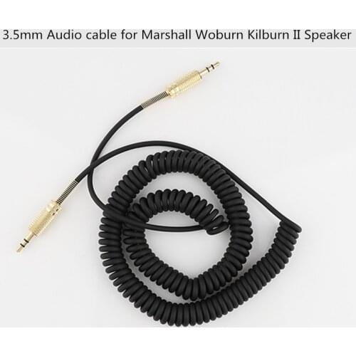 3.5mm Replacement Audio AUX Cable Coiled Cord for Marshall Woburn Kilburn II Speaker Male to male Jack