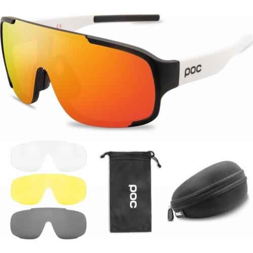 POC Polarized MTB Bicycle Sunglasses Outdoor Sports Glasses Men Women Mountain Road Bike Eyewear TR90 Cycling Goggles 4 Lenses