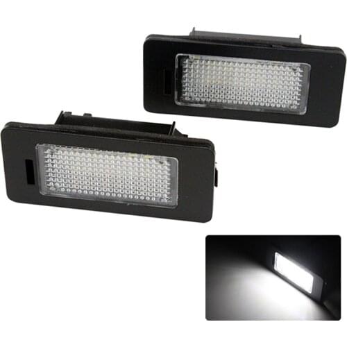 2Pcs/Set HAUSNN LED Number License Plate Lights For Skoda Fabia Superb Yeti 24SMD LED White Color No Error Warming Free Shipping