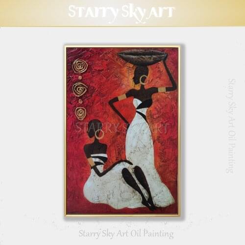Top Artist Hand-painted High Quality Abstract African Woman Figure Oil Painting on Canvas African Woman Figure Acrylic Painting