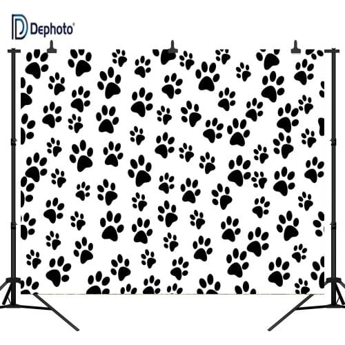 DePhoto Dog Puppy Paw Decoration Birthday Party Newborns Vinyl Photography Backdrop Customized Photo Background Studio BD14