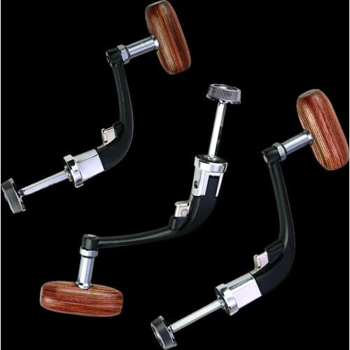 WALK FISH Spinning Reel Metal Handle Arm For 1000-7000 Wheel Full Metal Folding Rocker Wooden Handshake Reel Fishing Accessories