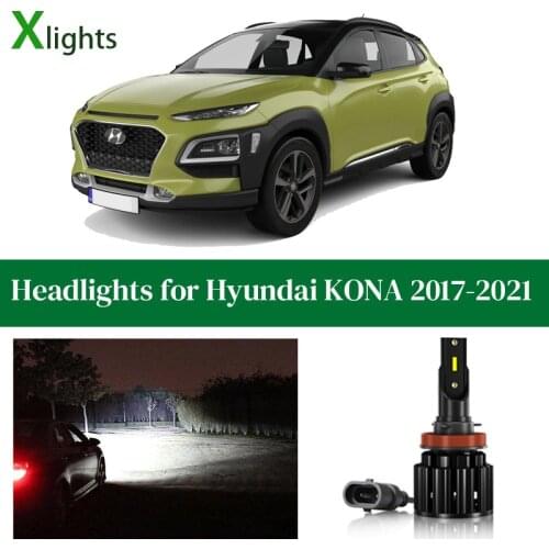 Xlights For Hyundai KONA 2017 2018 2019 2020 2021 LED Headlight Bulb Low High Beam Lamp 12V Headlamp Auto Light Accessories