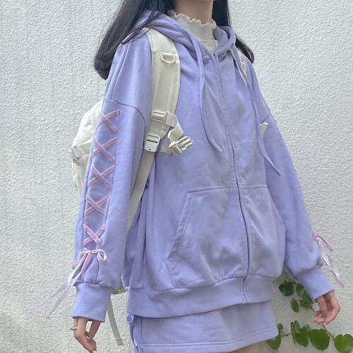 Solid Sweet Two Piece Set Women Autumn Winter Sweatshirt Hoodie+ Mini Dress Female Japanese Style Kawaii Sportwear Set Women