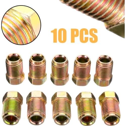 10Pcs/Set 10mm x 5mm Male Short Brake Pipe Screw Nuts for 3/16 Inch Metric Braking Tubes Nut Accessories