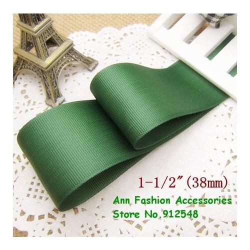 1088 , Free shipping 1-1/2'' 38mm Olive green solid color grosgrain ribbon,lwd003