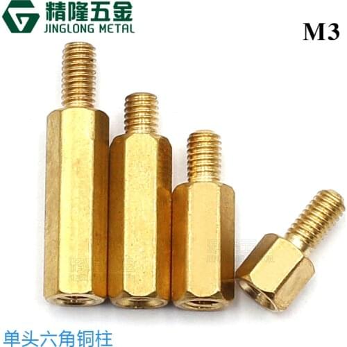 50pcs Thread M3*L+3/6mm Hex Brass Standoff Spacer Screw Pillar PCB Computer PC Motherboard Male to Female Standoff Spacer