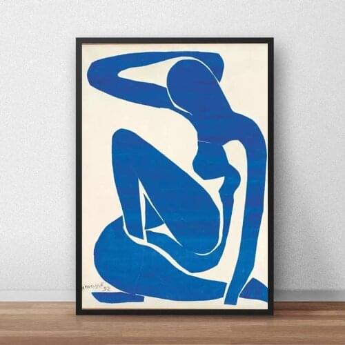 HD Printed French Henri Matisse Blue Nude Poster Abstract Painting Canvas Photo Pictures Bar Cafe Wall Art Home Decor