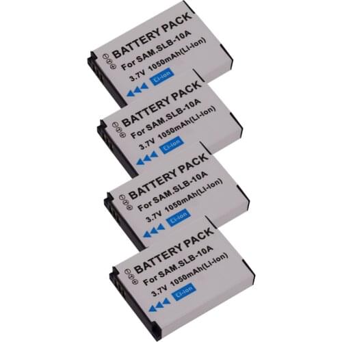 4 Pack SLB-10A Battery for BN-VH105 JVC GC-XA1 XA1U GC-XA2 E GC-XA2U ADIXXION Action