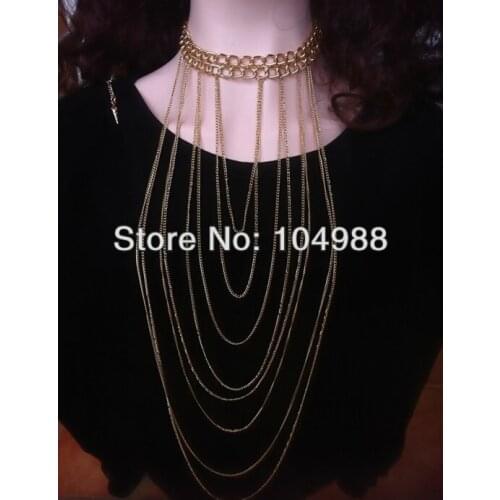 FREE SHIPPING 2014 Style B80 Fashion Women Chains Collar Jewelry Metal Chain Necklace