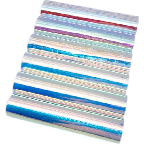 Big size Laser Transparent PVC Synthetic Leather Jelly Fabric for DIY Hair Bows Clips Handbag shoes,1Yc20126