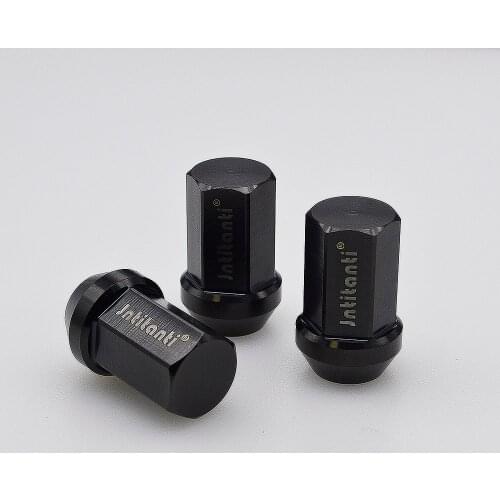 Black M12*1.5*35 Gr5 titanium lug nut with close end