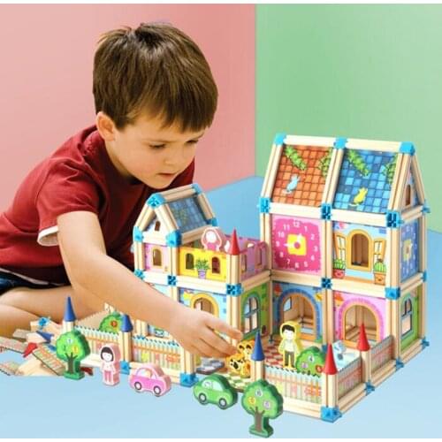 Baby Toys Large Size Wooden Block Creative Master Of Architecture Building Blocks Montessori Educational Toy Children Kid Gift