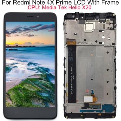 LCD Touch Screen Digitizer With Frame For Xiaomi Redmi Note 4X Prime 4GB 64GB Phone LCD Replacement For Note 4X Prime