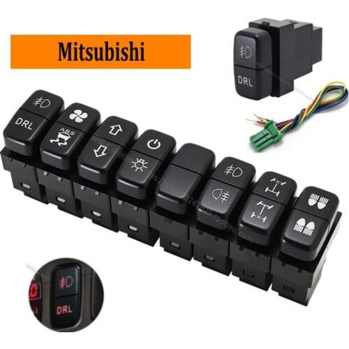 For Mitsubishi Double key switch fog light daily running light recorder radar power music switch