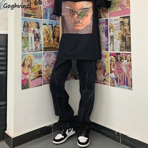 Jeans Women Tie Dye Harajuku Chic Streetwear Hip Hop Autumn Straight Stylish Vintage Unisex Students Ulzzang Fashion Retro Ins