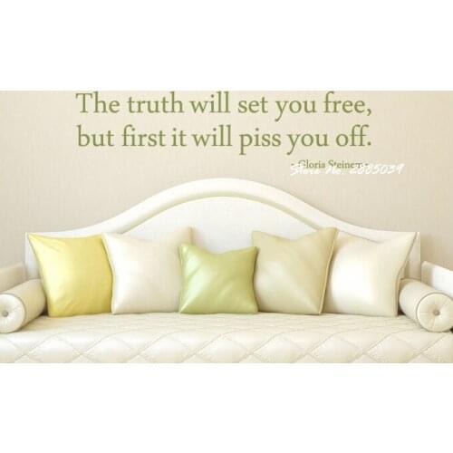 The truth will set you free, but first it will piss you off English words Decal Vinyl Wall Stickers Home Decor Living Room LA325