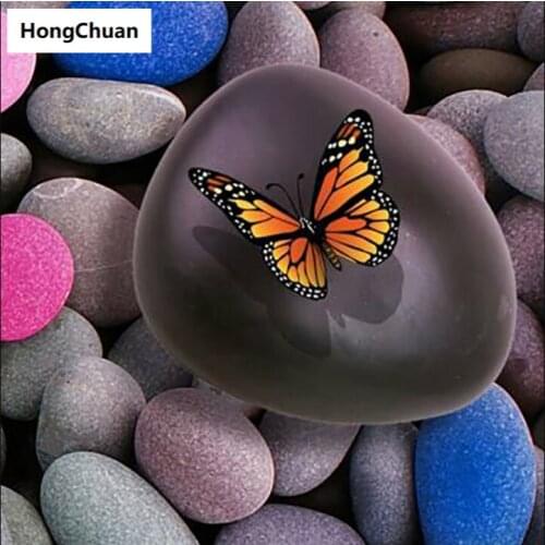 Colorful stone butterfly figure full square/round 5D DIY diamond painting crafts mosaic embroidery home decoration