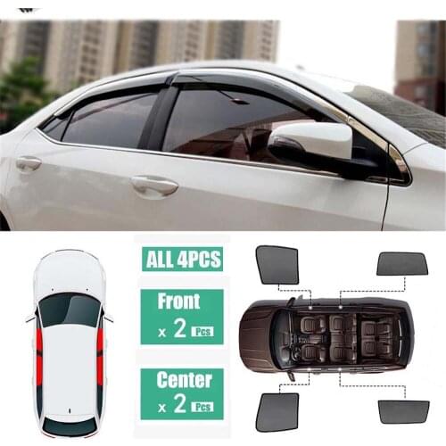 Side Windows Magnetic Sun Shade UV Protection Ray Blocking Mesh Visor Fit For Toyota Corolla E170 2014-2018