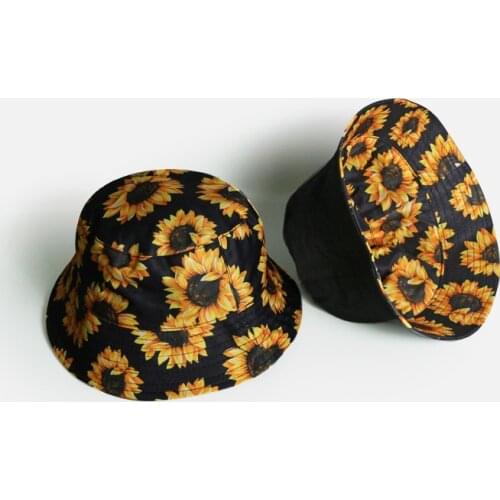 Mens And Womens Sunflower Print Fisherman Hat Sunflower Big Eaves Basin Hat Fashion Fisherman Hat Simple Basin Hat Sun Hat