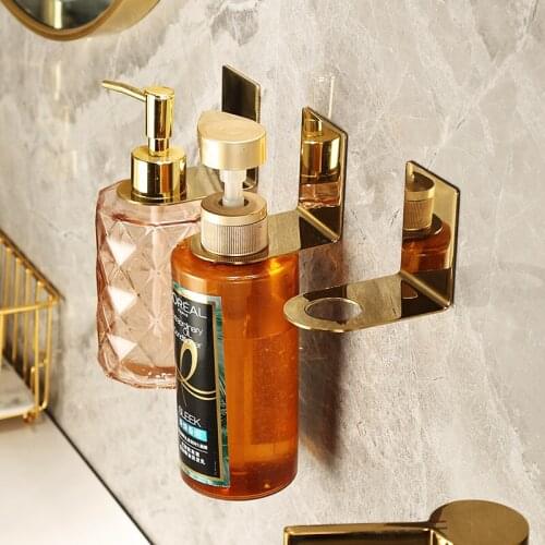 Toilet Bathroom Accessories Shower Gel Rack Free Perforation Wall Hanging Shampoo Hand Sanitizer Wall Storage Rack on The Wall