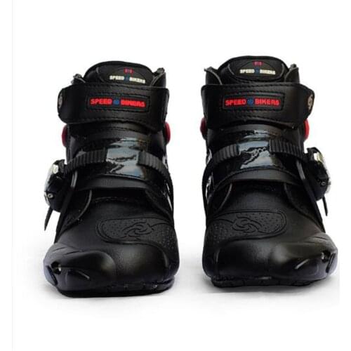 Probiker Ankle Leather Motobotinki Motorcycle Boots Men Racing Bota Moto Motor Bike Shoes Motorboats For Motocross Black