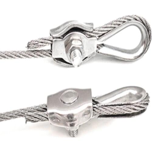 Wire Rope Simple Grip M2/M3 Cable Clamps Caliper 2mm 3mm 4mm 5mm Wire Rope Clamp Thimble Simplex Duplex Stainless Steel