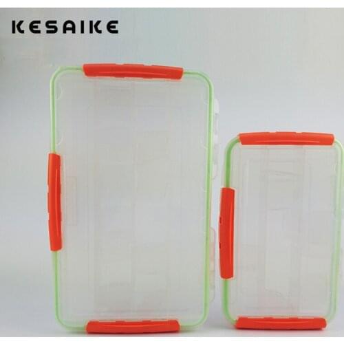 KESAIKE Clear Waterproof Fishing tackle box fish Lure Bait Hooks Tackle Storage Box Holder Accessories Tools Case