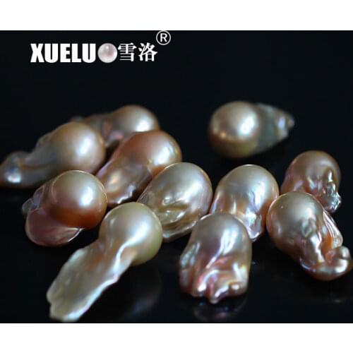 XUELUO 30-35mm Multicolor Supper Large Nucleated Teardrop Irregular Baroque Natural Freshwater Loose Pearl Beads for diy