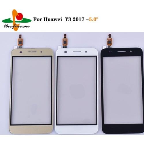 10Pcs\lot For Huawei Y3 2017 CRO-L02 CRO-L22 CRO-L03 CRO-L23 Touch Screen Glass Digitizer Panel Sensor