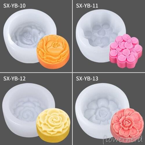 Peony Flower Silicone Handmade Soap Silicone Candle Molds Moon Cake Molds Chocolate Gumpaste Mousse Jello Cake Silicone Mold