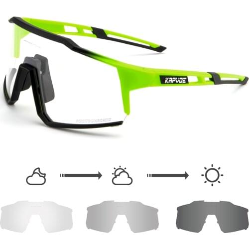 Kapvoe Photochromic Cycling Sunglasses Men Bicycle Goggles MTB Road Bike Protection Glasses Windproof Cycling Eyewear UV400