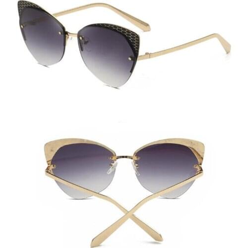 Fashion cat eye women mens Sunglasses Sunglasses American cat eye sunglasses personality metal lady sunglasses