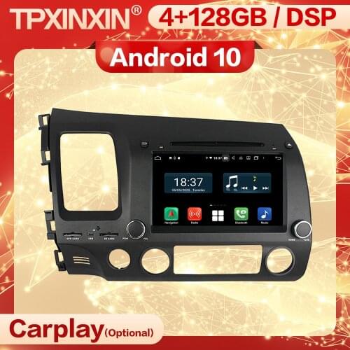 128G Carplay 2 Din Android Stereo Receiver For Honda CIVIC 2006 2007 2008 2009 2010 2011 Video Radio Auto Audio Player Head Unit