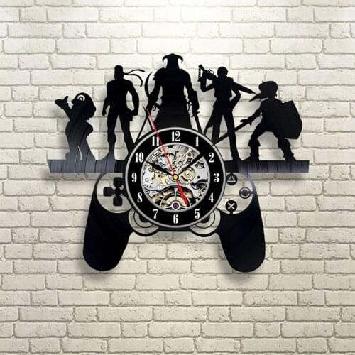 Lamp Cartoon Film CD LED Record Clock Creative Round Vinyl Record Hanging Clock Antique Room Decor Wall Clock for Kids