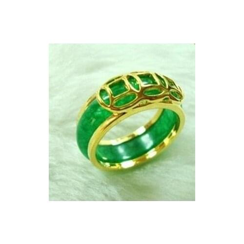 Unisex jewellery natural green Semi-precious Stone ring size :7#,8#,9# choose