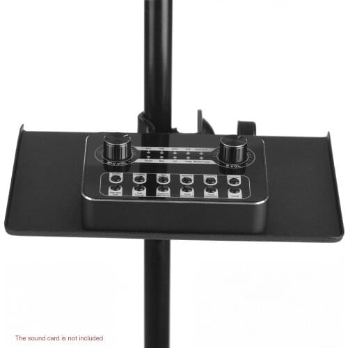 Universal Microphone Stand Clamp-on Tray Metal Material with Mounting Clamp Accessories
