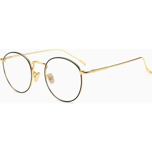 Width-134 Retro women eyeglasses frame alloy spring hing thin Temple circular myopia spectacles frames female eyewear