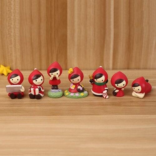 ZOCDOU 1 Piece ZOCDOU 1 Piece Small Red Riding Hood Fairy Girl Christmas Model Small Statue Figurine Crafts Ornament Miniatures