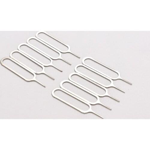 10pcs/set Sim Card Tray Removal Eject Pin Key Tool Stainless Steel Needle for huawei for iPhone iPad Samsung