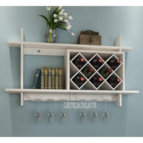 100cm Wall Mounted Restaurant Wine Rack Wood Wall Hanging Champagne Red Wine Bottle Shelf Decoration For Home Living Room