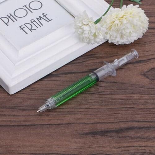 4Pcs Novelty Injection Syringe Gel Pen Ballpoint Black Ink Liquid Style T8DB
