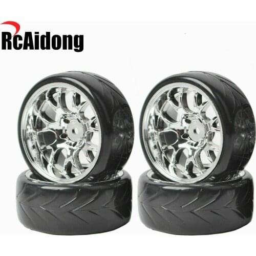 4PCS Hard Tires Wheels Suit For Tamiya HSP HPI 12mm Hex 1/10 RC Car Drift Racing Upgrades Parts