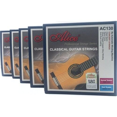 5 Sets Alice AC130-N Classical Guitar Strings Nylon Strings Silver-plated Copper Alloy Winding