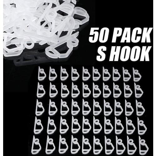 50pcs Plastic Gutter Hooks Clips For Outdoor Christmas Icicle Fairy Lights Small And Lightweight Multi Purpose