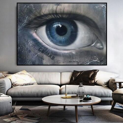 Abstract Art Tears in the Corner of the Eye Canvas Panting Wall Art Oil Paintings Poster and Prints in Livingroom Decor Home