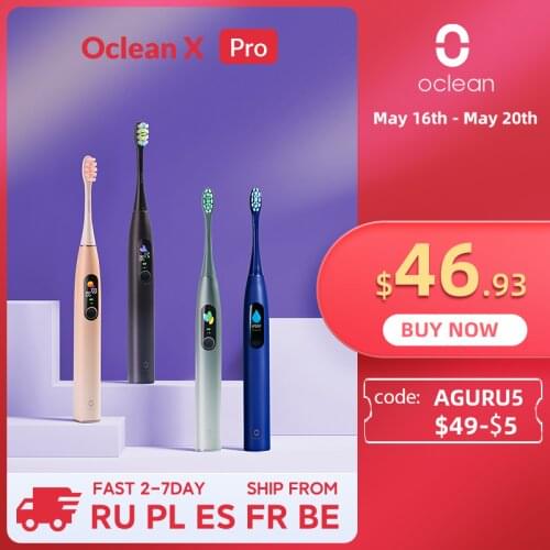 Global Version Oclean X Pro Sonic Electric Toothbrush Sonic Oclean Toothbrush IPX7 Fast Charge App Connect Touch Screen Brush