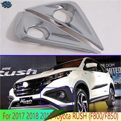 For 2017 2018 2019 Toyota RUSH (F800/F850) Car Accessories ABS Chrome Front Fog Light Lamp Cover Trim