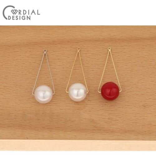 Cordial Design 50Pcs 17*48MM Earring Accessories/Jewelry Findings & Components/Imitation Pearl/Pendant/Claw/Hand Made/DIY Charms